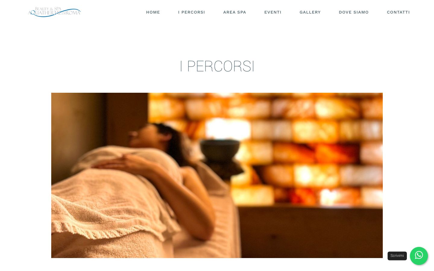 Pagina dei percorsi e dei massaggi del sito di Aquatherme Roma