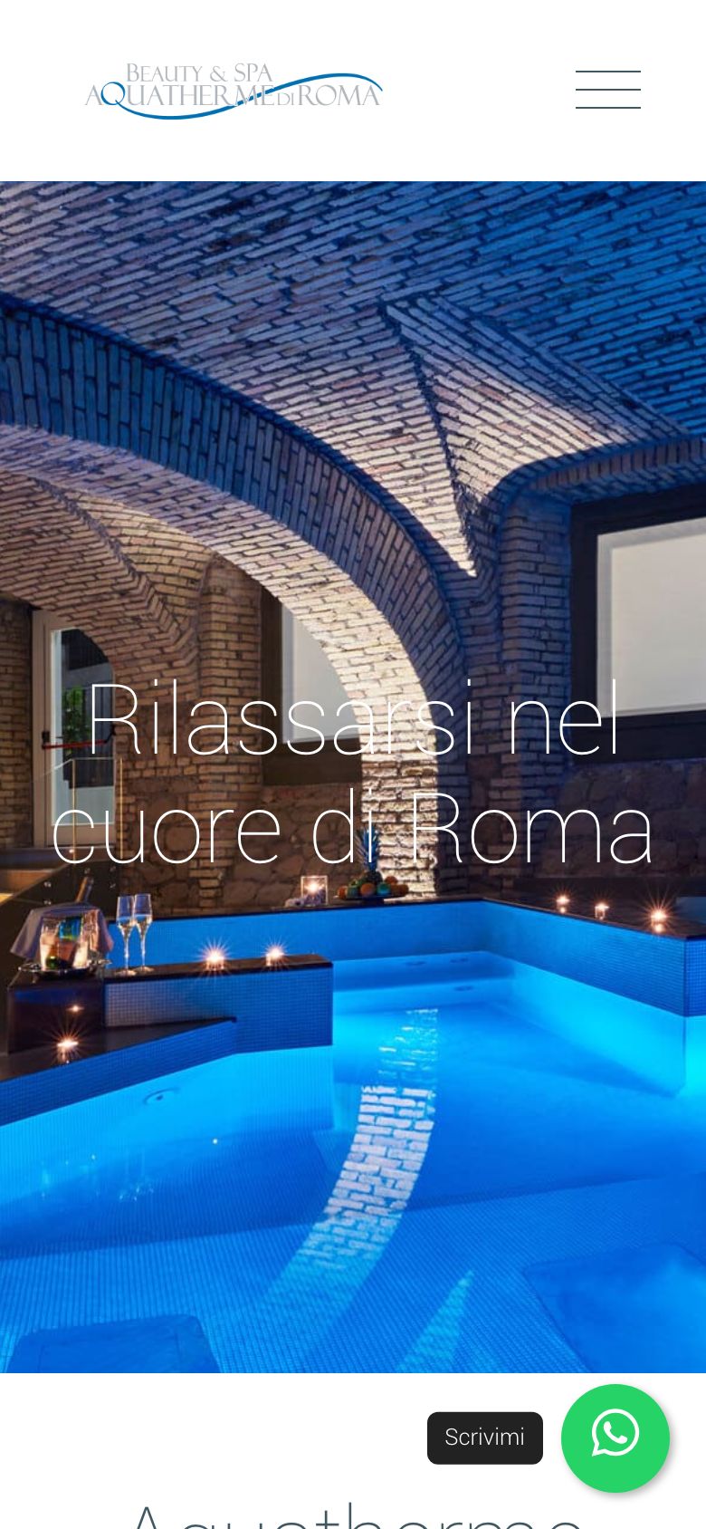 Home page mobile del sito di Aquatherme Roma