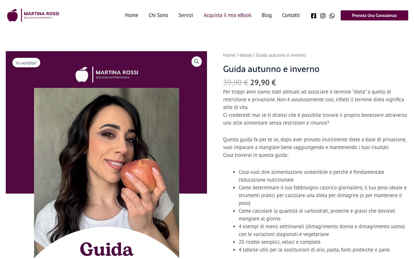 Scheda prodotto dell'ebook Guida autunno e inverno nel negozio online di Martina Rossi