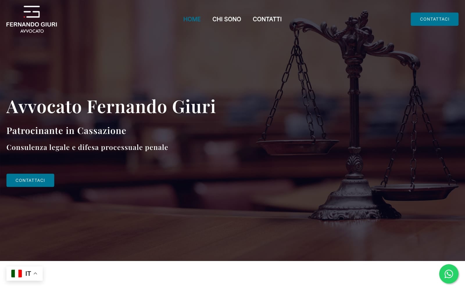 Home page del sito dell'avvocato penalista Fernando Giuri a Modena