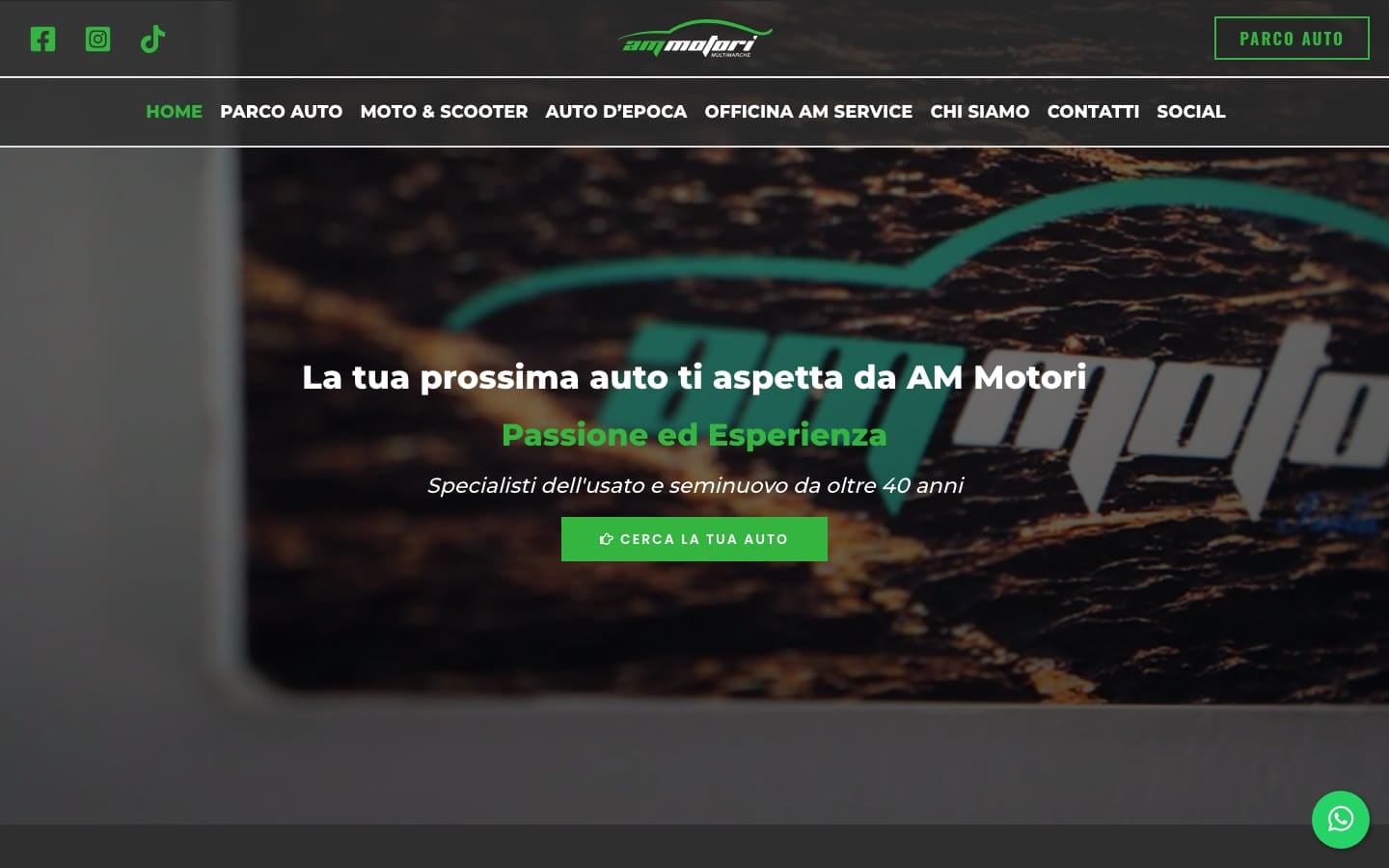 Home page del sito di AM Motori, vendita auto usate e seminuove plurimarche a Ischia