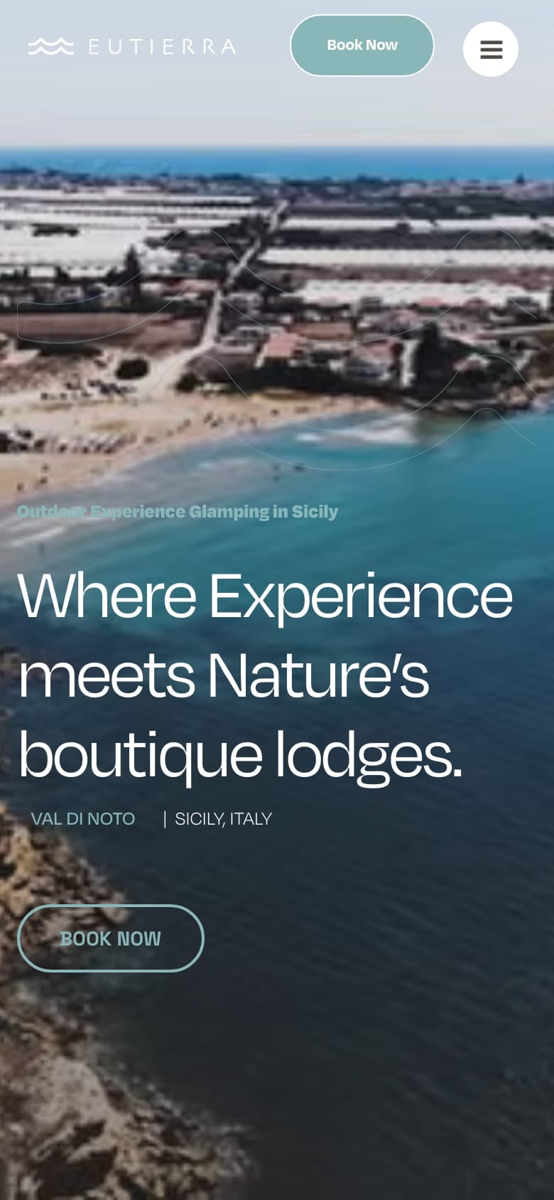 Home page mobile del sito Eutierra Living