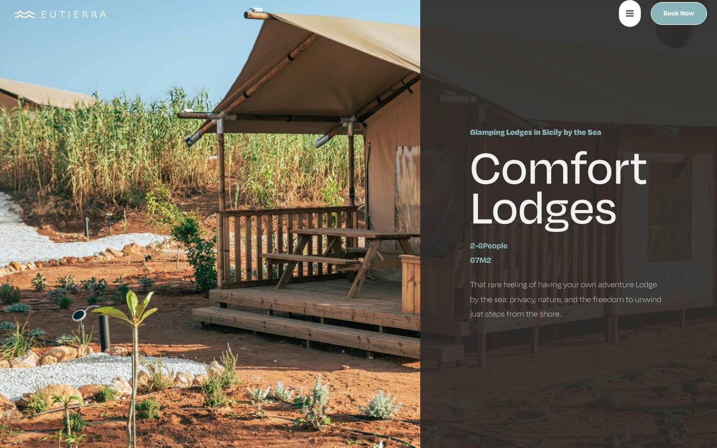 Pagina dei lodge del glamping Eutierra Living
