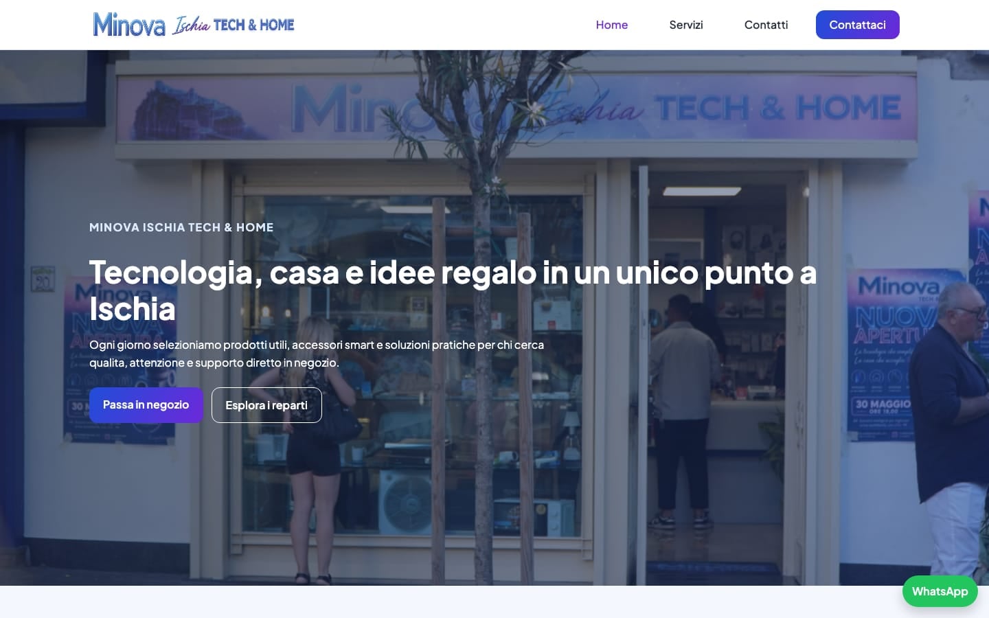 Home page del sito di Minova Ischia Tech & Home, negozio di telefonia e articoli per la casa a Ischia