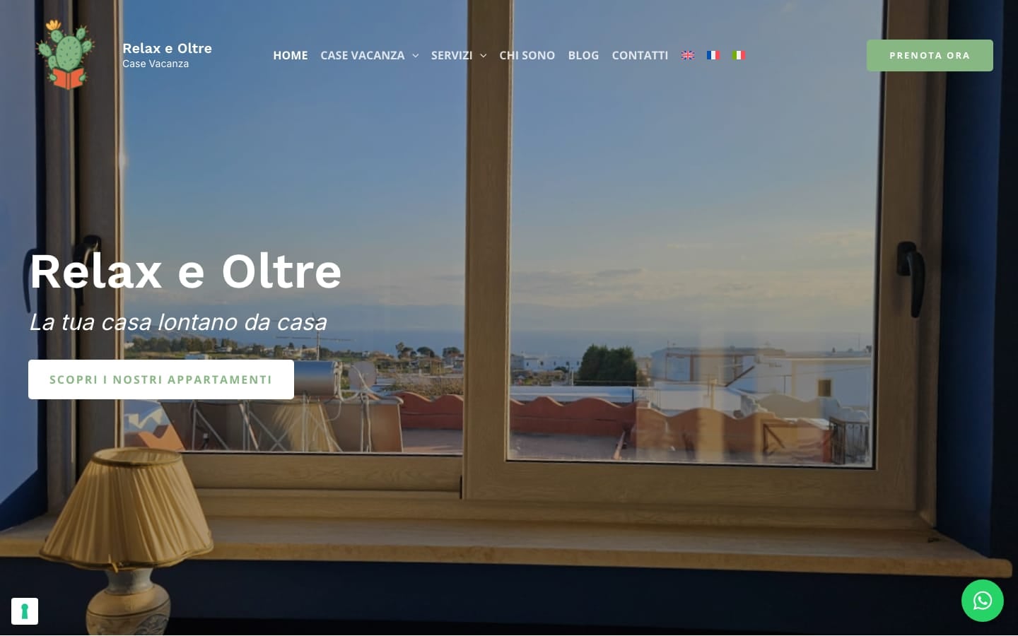 Home page desktop del sito Relax e Oltre